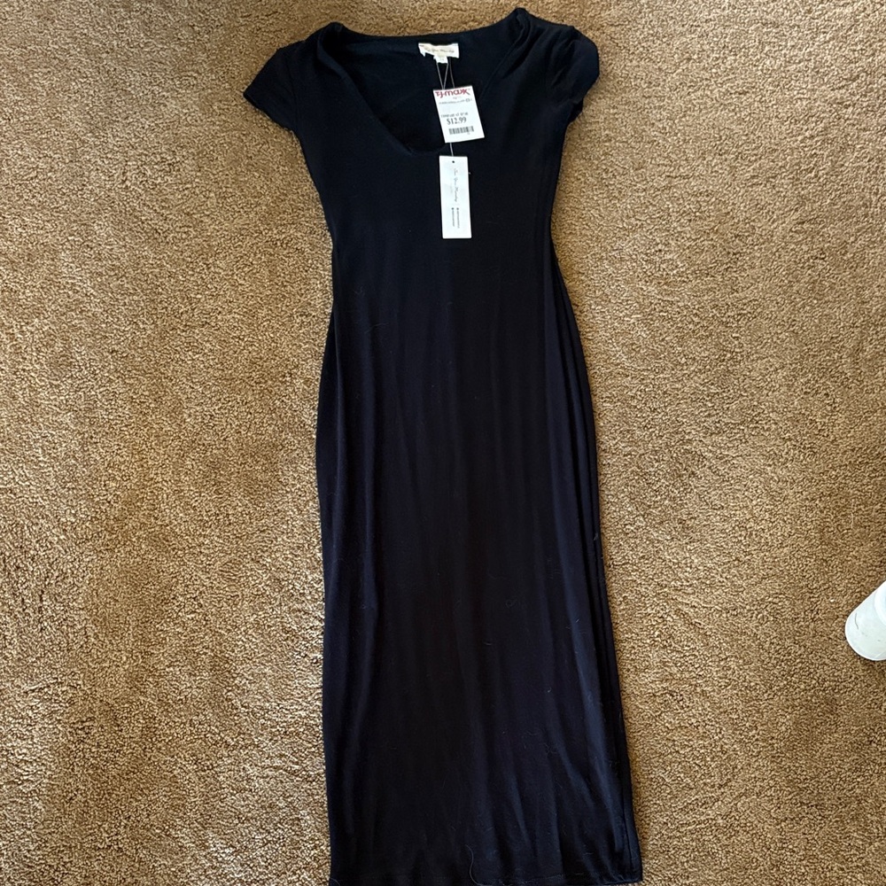 See You Monday Elegant Black Midi Dress